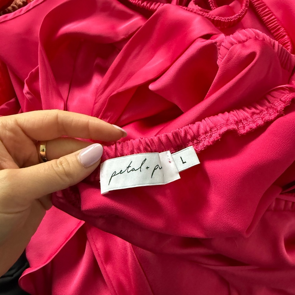 Petal & Pup Hot Pink Satin Maxi Slip Dress - Picture 6 of 6